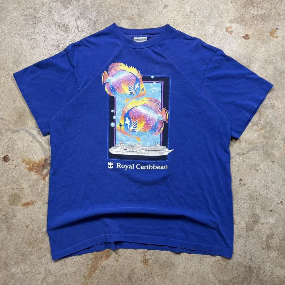 VTG 90s Royal Caribbean Fish Ocean Nature Shirt Size XL